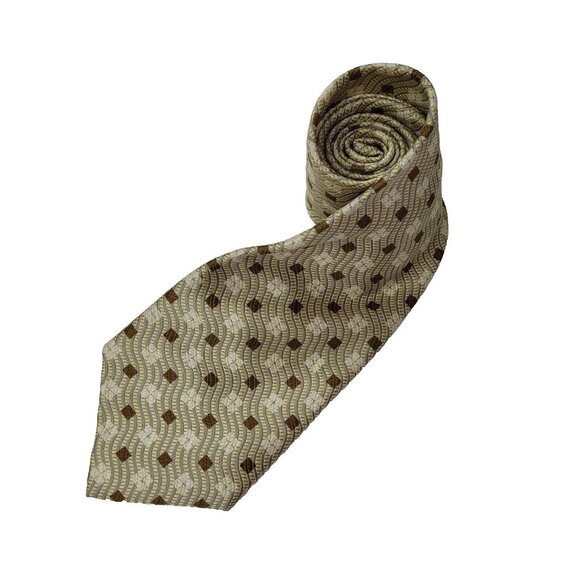 Robert Talbott Best Of Class Tie Mens One Size Necktie Brown Ivory Textured Silk - Picture 1 of 7